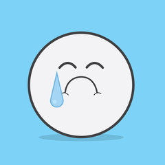 Face icon character crying with large tear