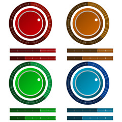 Vector icons for colored regulation switch scale