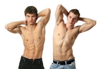 Fototapeta na wymiar Two young muscular men