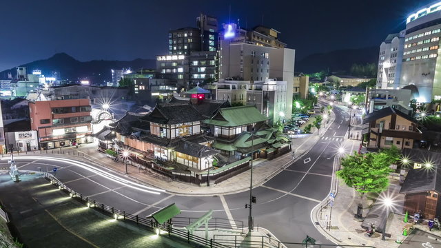 Time lapse of ancient japanese hot-spring bath house