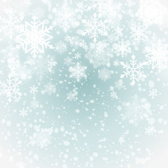 winter background with snowflakes - 72687307