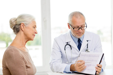 senior woman and doctor meeting