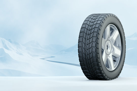 Winter Driving - Winter Tire - computer generated image