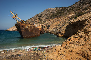 Shipwreck, Amorgos, Cyclades, Greece