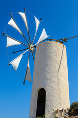 Windmill at Crete island, Greece