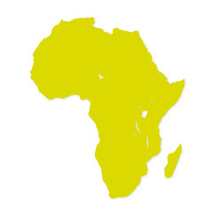 Yellow image of modern Africa map