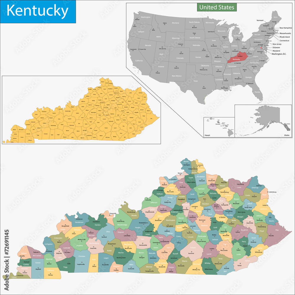 Poster Kentucky map