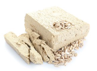 Sunflower halva isolated on  white background