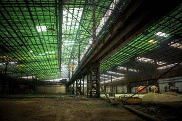 Large empty hall with concrete walls