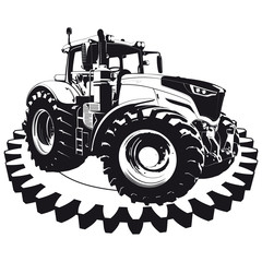 Naklejka premium Landwirtschaft Traktor Landmaschine