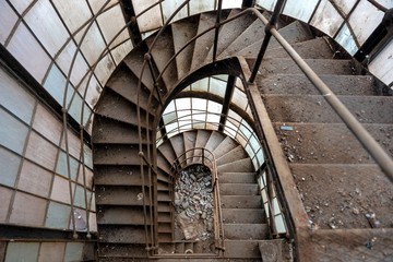 Industrial staircase going up