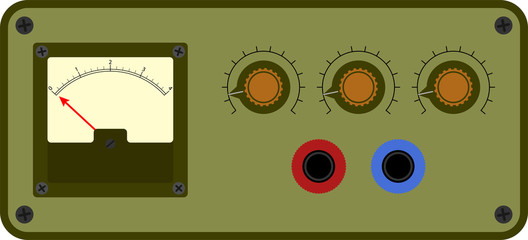 Vector illustration of analogical device control panel