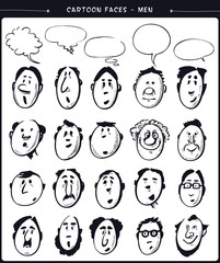 Cartoon faces- men
