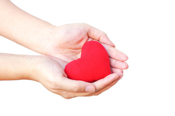 Fototapeta premium hands holding a red heart