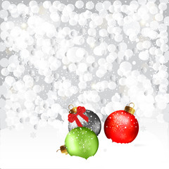Christmas Balls In Snowfall