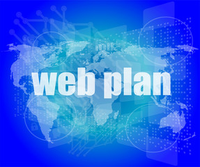 words web plan on digital touch screen