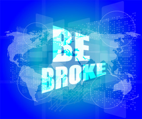 touch screen interface with be broke words