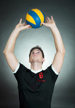 Volleyball Player Black Background