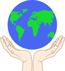 Hand holding a globe