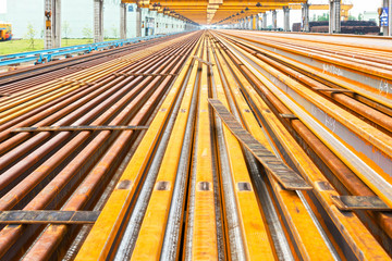 Steel pipes on the rack