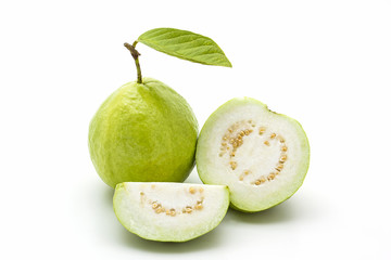 Guava on white background.