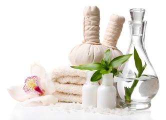 Spa setting isolated on white