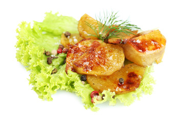 Homemade fried potato isolated on white