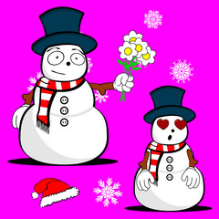 snow man cartoon xmas set8