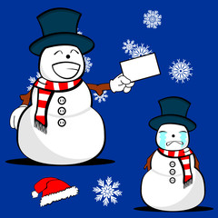 snow man cartoon xmas set6
