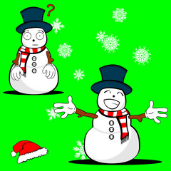 snow man cartoon xmas set5