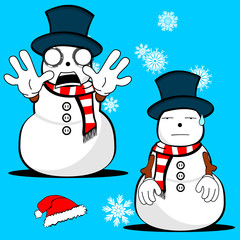 snow man cartoon xmas set4