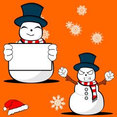 snow man cartoon xmas set3