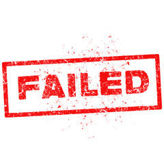 FAILED red stamp text on white