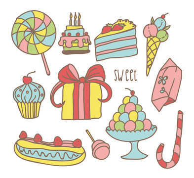 illustration set of sweets
