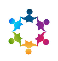 Teamwork unity workers people logo design