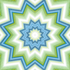 Abstract background - crazy colorful lines star - blue, green an