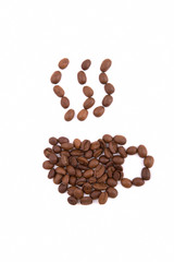 Espresso cup from coffee beans