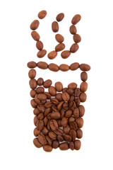 Coffee glass from coffee beans