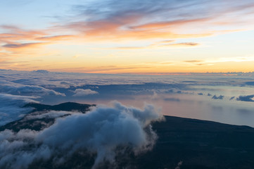 Sunrise at the peak of volcano Teide. Tenerife