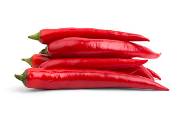 Chile peppers on a white background