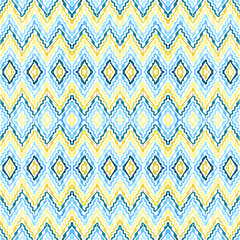 Abstract blue - yellow  seamless zigzag pattern
