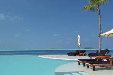 View of inifinity pool at maldives