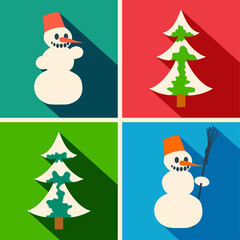 Christmas long shadow icons