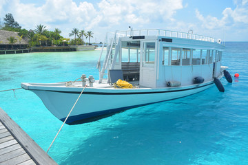 Passenger boat in clear waters