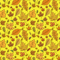 Obraz premium seamless texture with autumn leaves