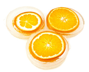 orange in ice