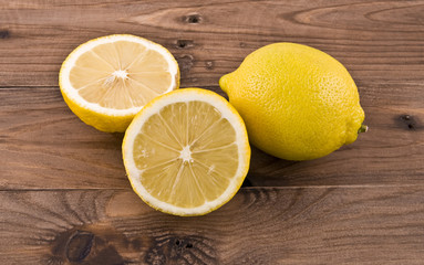 lemons on the wooden table