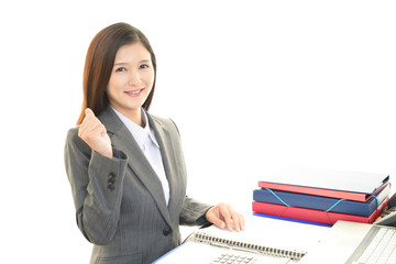 ガッツポーズのOL