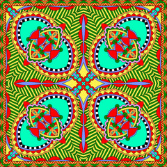 silk neck scarf or kerchief square pattern design