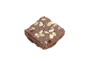 Pile of brownies isolated on white